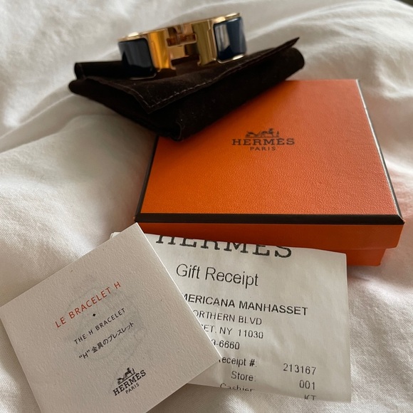 Hermès LIKE NEW clic Clac H bracelet medium navy - Picture 4 of 5